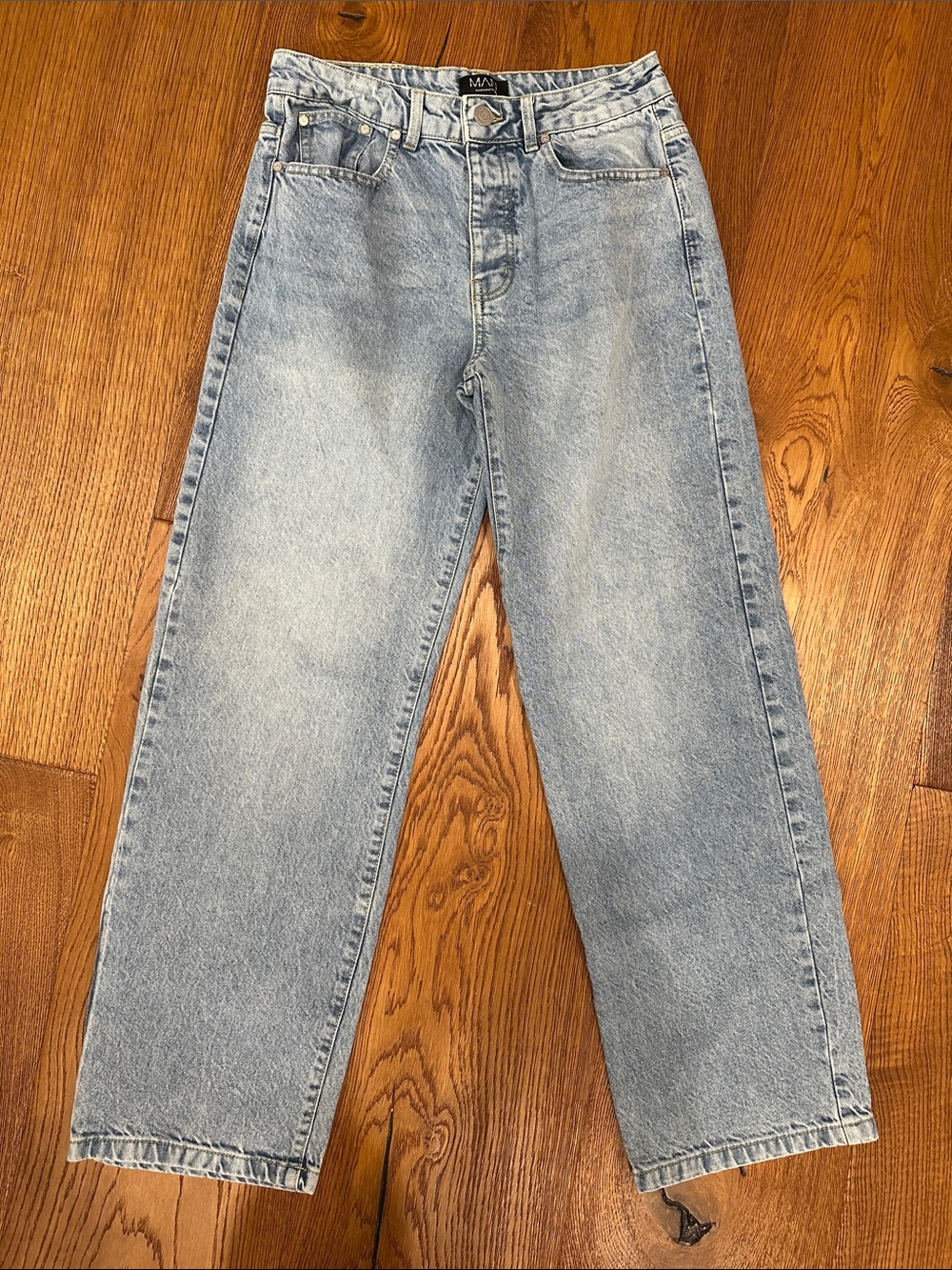 BoohooMAN Light Wash Straight Men's Jeans Y2K